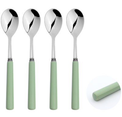Tea Spoons Set Porelain Handle 18/8 Stainless Steel 4pc teaspoon Set ...