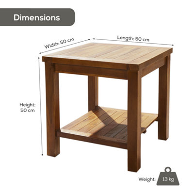 Teak Outdoor Square Side Table - 5