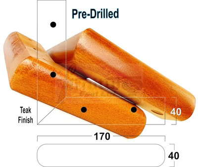 Teak Wood Corner Feet 45mm High Replacement Furniture Sofa Legs Self Fixing  Chairs Cabinets Beds Etc PKC321