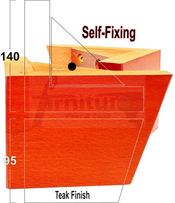 Teak Wood Corner Feet 95mm High Replacement Furniture Sofa Legs Self Fixing Chairs Beds