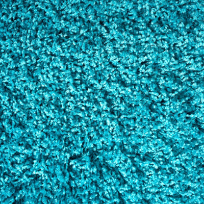 Teal Blue Thick Shaggy Rug - California - 110 x 160cm