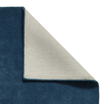 Teal Chequered , Geometric Luxurious , Modern , Plain , Wool Easy to ...