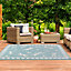 Teal Dragonfly Garden Patio Rug - Weatherproof, Mould & Mildew Resistant Indoor Outdoor Mat - Rectangular 120 x 170cm