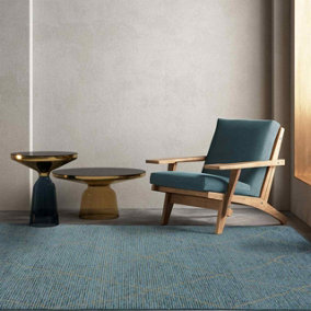 Teal Geometric Modern Rug Easy to clean Living Room and Bedroom-160cm X 230cm