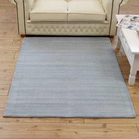 Teal Handmade Modern Plain Wool Easy to Clean Handmade Rug For Bedroom Dining Room Living Room -68 X 240cm (Runner)