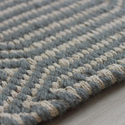 Teal Handmade Modern Wool Easy to Clean Geometric Rug For Dining Room Bedroom And Living Room-160cm X 230cm - 5