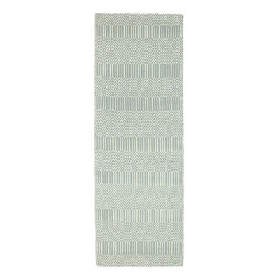 Teal Handmade Modern Wool Easy to Clean Geometric Rug For Dining Room Bedroom And Living Room-160cm X 230cm - 7