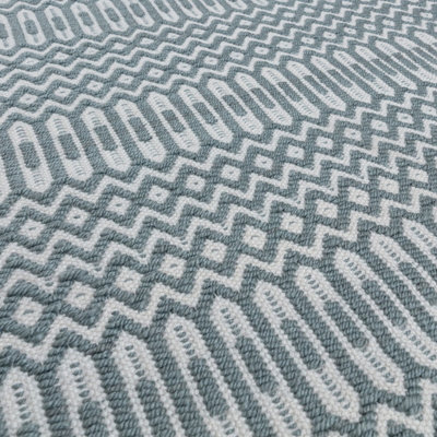 Teal Outdoor Rug, Geometric Stain-Resistant Rug For Patio Balcony Garden, 2mm Modern Outdoor Area Rug-200cm X 290cm
