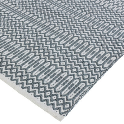 Teal Outdoor Rug, Geometric Stain-Resistant Rug For Patio Balcony Garden, 2mm Modern Outdoor Area Rug-200cm X 290cm