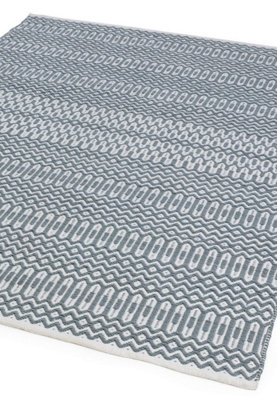 Teal Outdoor Rug, Geometric Stain-Resistant Rug For Patio Balcony Garden, 2mm Modern Outdoor Area Rug-200cm X 290cm