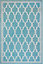 Teal Spanish Tile Garden Patio Rug - Weatherproof, Mould & Mildew Resistant Indoor Outdoor Mat - Rectangular 80 x 150cm