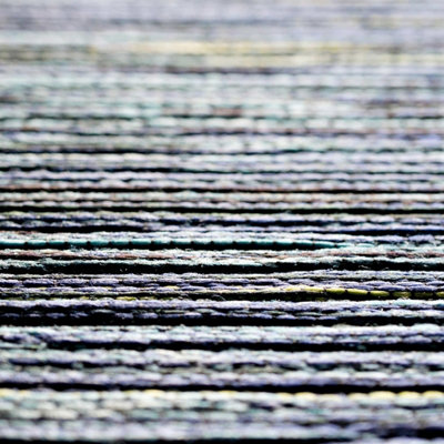 Teal Striped Outdoor Rug, Striped Stain-Resistant Rug For Patio, Deck, Garden 5mm Modern Outdoor Area Rug-160cm X 230cm