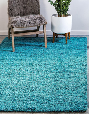 Teal Thick Shaggy Rug - California - 160x230cm (5'4"x7'8")