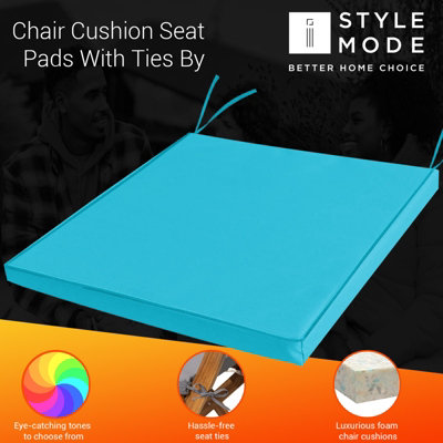 Teal chair cushions with ties hotsell
