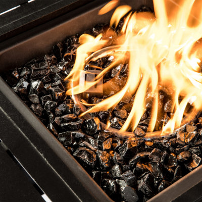 Teamson Home 4kg Tempered Fire Glass, Lava Rocks for Outdoor Fire Pit ...