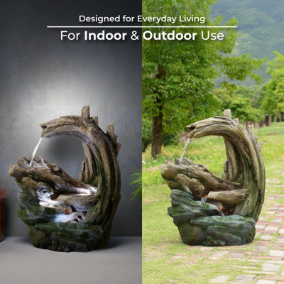 Teamson Home 82cm Forest Stream Style Outdoor Garden Fountain LED ...