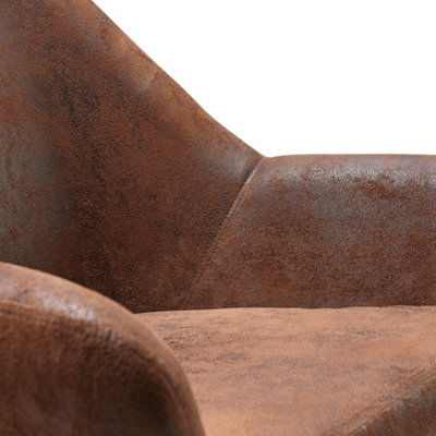 Teamson Home Armchair - Accent Chair - Wooden Frame - Aged Fabric - Brown - 69.9 x 72 x 84 (cm)