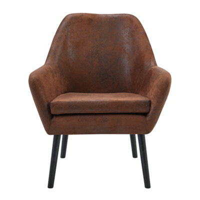 Teamson Home Armchair - Accent Chair - Wooden Frame - Aged Fabric - Brown - 69.9 x 72 x 84 (cm)