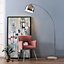 Teamson Home Arquer 173cm Arc Floor Lamp with Faux Marble Base, Nickel