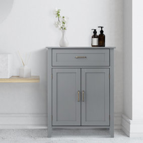 Teamson Home Bathroom Cabinet, Wooden Cabinet with 2 Doors and Drawer, Bathroom Furniture, Bathroom Storage