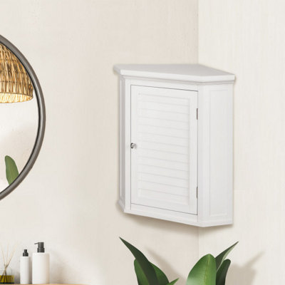 White corner store bathroom cabinet