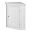 Teamson Home Bathroom Corner Wall Cabinet, Wooden Cabinet with Shutter Door, Bathroom Storage, White, 57.2 x 38.1 x 61 (cm)
