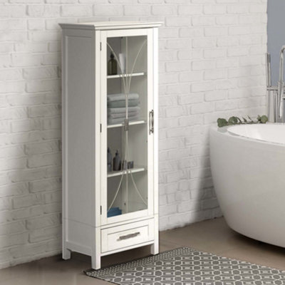 Teamson Home Delaney 7961 White Bathroom Tall Wooden Free