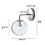 Teamson Home Dimmable Wall Light with Touch Sensor, Wall Sconce with Clear Globe & Glass Shade - Silver - 15.2 x 20.3 x 26 (cm)