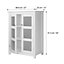 Teamson Home Freestanding Bathroom Floor Cabinet with 2 Glass Doors - Bathroom Storage - White - 86.4 x 66 x 34.9 (cm)