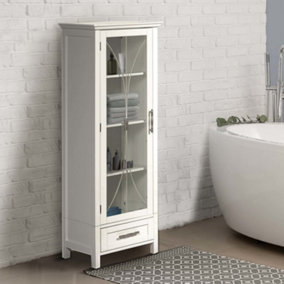 Teamson Home Freestanding Tall Column Bathroom Cabinet - Bathroom Storage - White - 34.3 x 43.2 x 123.2 (cm)