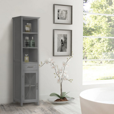 Elegant Home Fashions Wooden Standing Bathroom Storage Cabinet