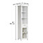 Teamson Home Freestanding Tall Column Bathroom Cabinet with Drawer and Open Shelves - White - 43.2 x 43.2 x 165.1 (cm)