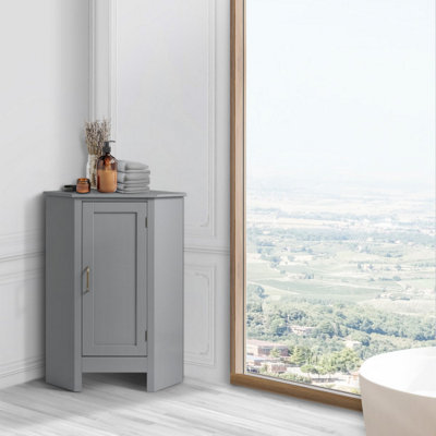 Bathroom storage on sale corner floor cabinet