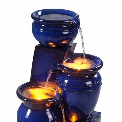 Teamson Home Garden Outdoor Water Feature, 4 Tier Cascading Bowl Design ...