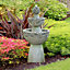 Teamson Home Garden Outdoor Water Feature, Garden Water Fountain, 3 Tier Waterfall Design, Includes Pump - 92.7 x 52 x 52 (cm)