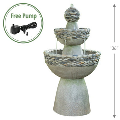 Teamson Home Garden Outdoor Water Feature, Garden Water Fountain, 3 ...