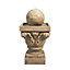 Teamson Home Garden Outdoor Water Feature, Traditional Sphere Water Fountain, Cascading Design, With LED Lights - Light Brown