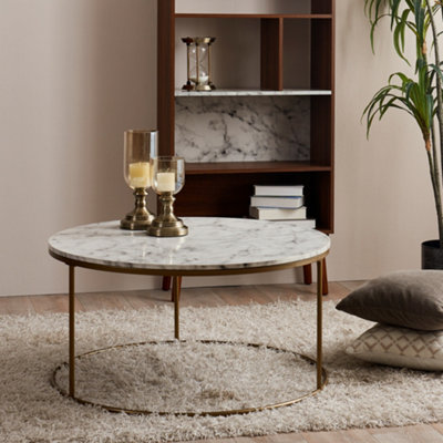 Large white round on sale coffee table