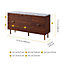 Teamson Home Large Wooden Sideboard Cabinet with Drawers & Door for Living Room or Dining Room - Brown - 121.9 x 35.6 x 71.1 (cm)