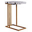 Teamson Home Marmo VNF-00037EX Faux Marble/Brass Extendable Side Table