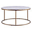 Teamson Home Marmo VNF-00075 Faux Marble/Brass Round Coffee Table