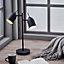 Teamson Home Mason Table Lamp with Double Spotlight, Modern Lighting for Living Room, Office or Dining Room - 34 x 16 x 46.2 (cm)