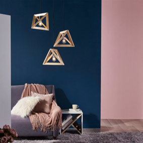 Teamson Home Modern Geometric Hanging Pendant Lamp & Ceiling Light Fixture - Natural Wood - 36.8 x 36.8 x 198.1 (cm)