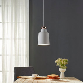 Teamson Home Modern Hanging LED Ceiling Light - Pendant Light - White - 17 x 17 x 245.4 (cm)