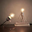 Teamson Home Modern Industrial Table Lamp for Living Room, Office or Bedroom - Rose Gold/Concrete - 24.9 x 17.8 x 21.8 (cm)