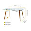 Teamson Home Modern Minimilastic Rectangular Dining Table - Tempered Glass Tabletop - Wood Effect Legs - 140 x 80 x 76.2 (cm)
