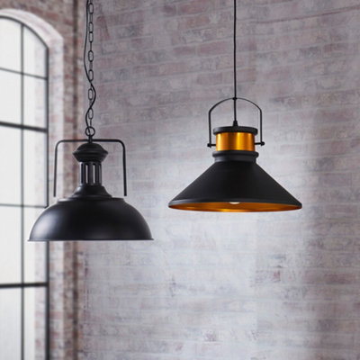 Teamson Home Modern Pendant Hanging Light - Black/Rose Gold - 36.8 x 36.8 x 121.9 (cm)
