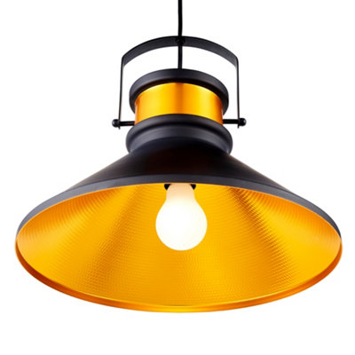Teamson Home Modern Pendant Hanging Light - Black/Rose Gold - 36.8 x 36.8 x 121.9 (cm)