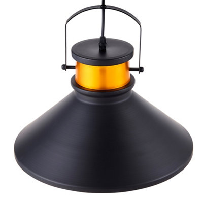 Teamson Home Modern Pendant Hanging Light - Black/Rose Gold - 36.8 x 36.8 x 121.9 (cm)