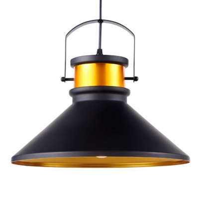 Teamson Home Modern Pendant Hanging Light - Black/Rose Gold - 36.8 x 36.8 x 121.9 (cm)